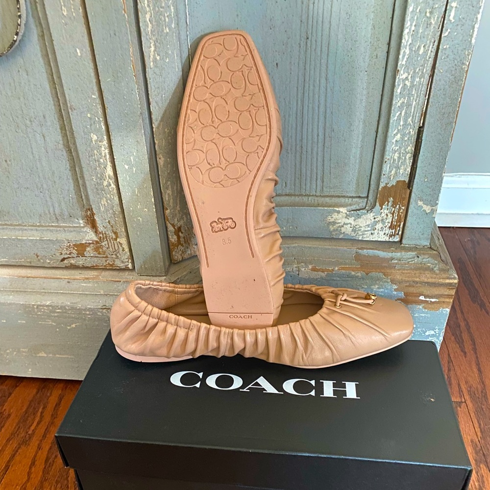 NWT Coach Eleanor leather ballet flats - New Nude Pink 8.5B - never worn